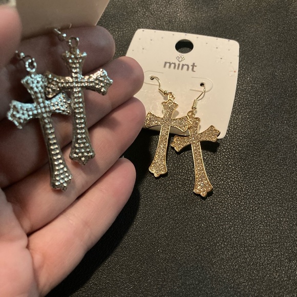 Cross earrings both pairs! ADD TO ANY BUNDLE FOR FREE! - Picture 4 of 5